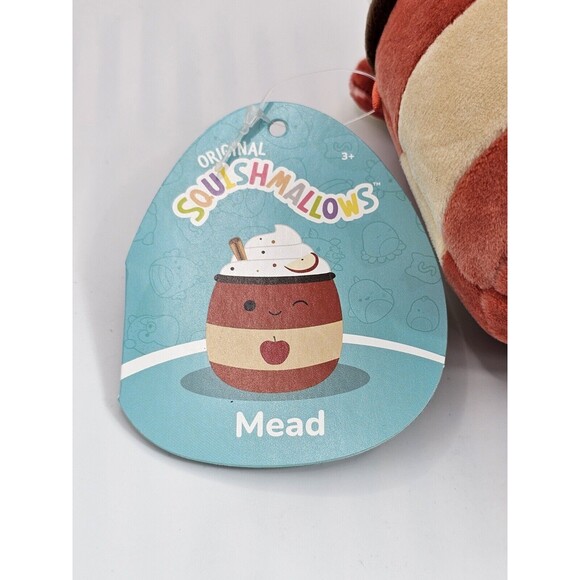 Squishmallows Kellytoy Mead the Apple Cider Latte Fall Harvest Squad 7.5in NWT - Picture 5 of 5